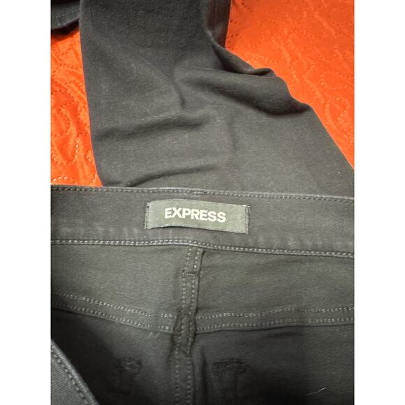 Express Stretch Mid Rise Black Leggings Jeans 8R - Picture 4 of 7